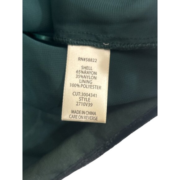 Max Studio Burnout Velvet Halter Blouse | Emerald Green Floral Flocked Top with - Picture 7 of 9